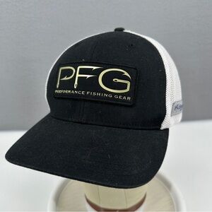 Columbia PFG FlexFit Trucker Hat Adult L/XL Black White Performance Fishing Gear